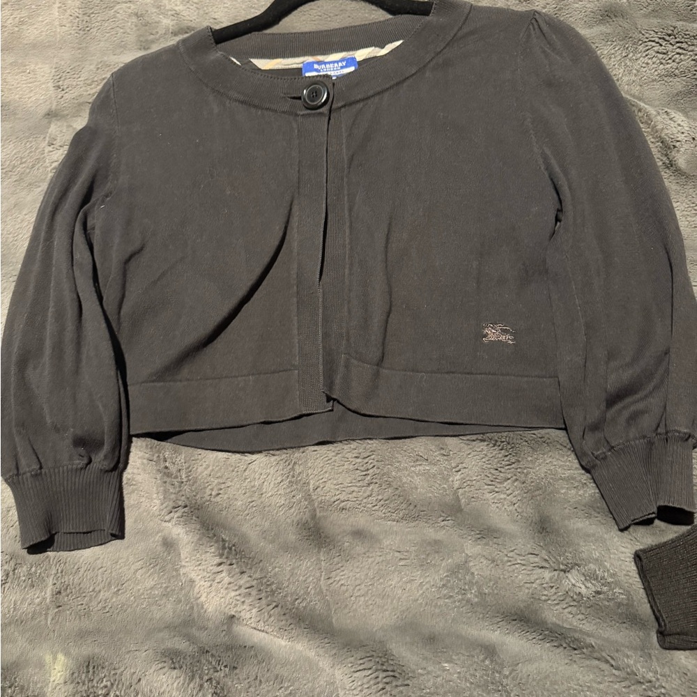 Burberry Black Cropped Button-Front Women's Cardigan